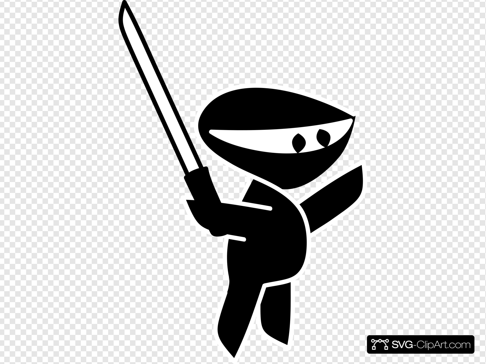 Attacking Ninja Clip art, Icon and SVG