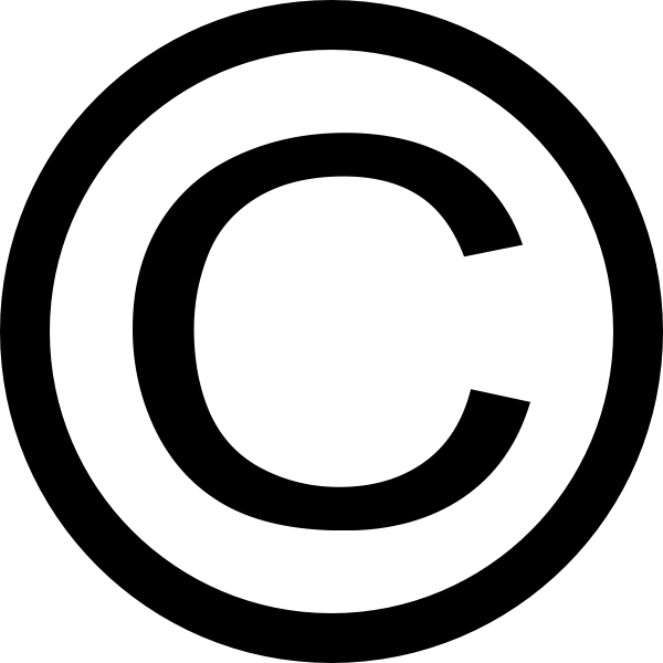 Thin copyright symbol.