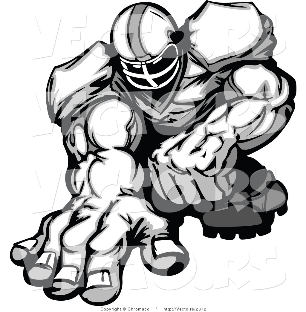 Best Football Player Clipart Black And White