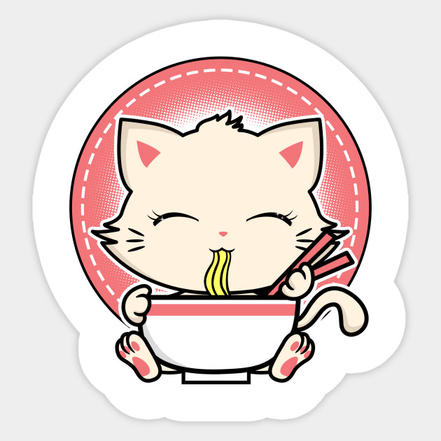 Kawaii Ramen Noodle Cat Kitty Cute