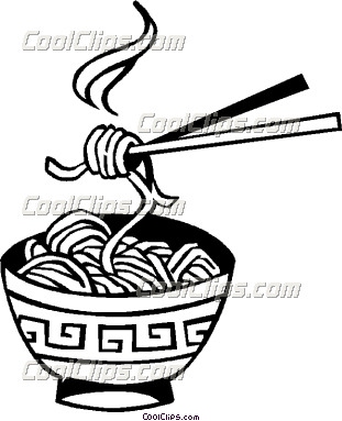 Noodle clipart black and white