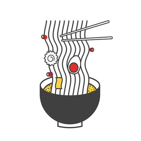 Illustration ramen noodle.
