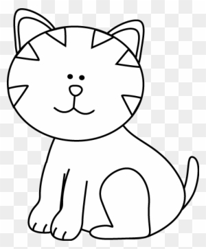nose black and white clipart cat