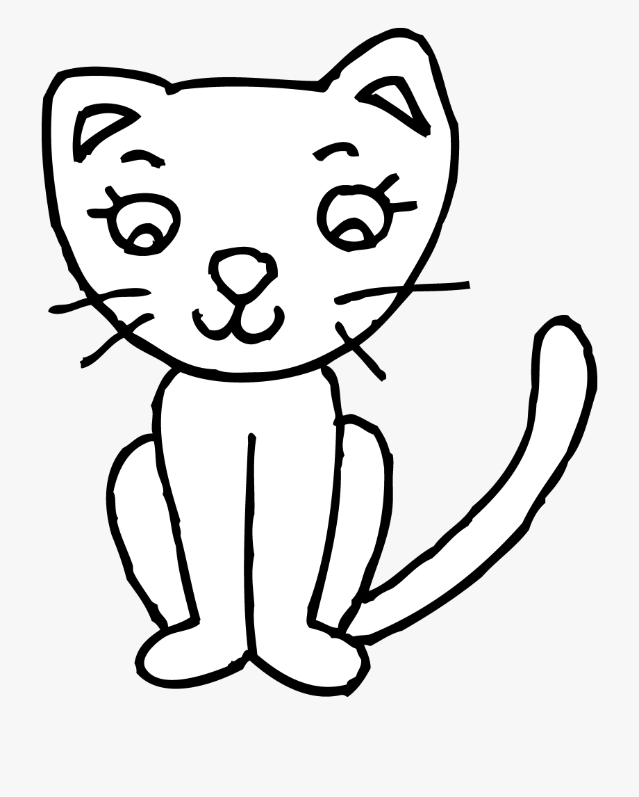 nose black and white clipart cat