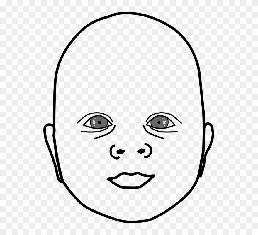 nose black and white clipart child