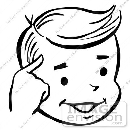 nose black and white clipart child