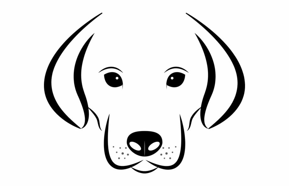 Dog Face Black And White Clip Art, Transparent Png Download