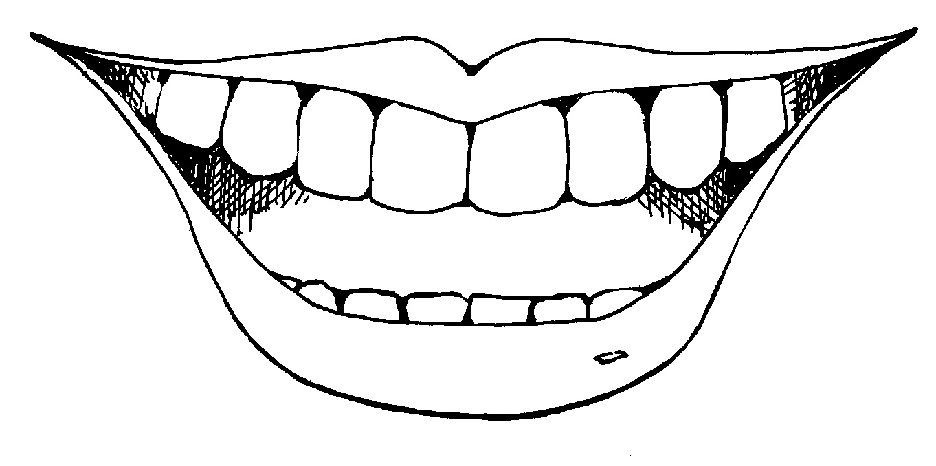 Mouth Black And White Clipart in Smile Mouth Clipart Black