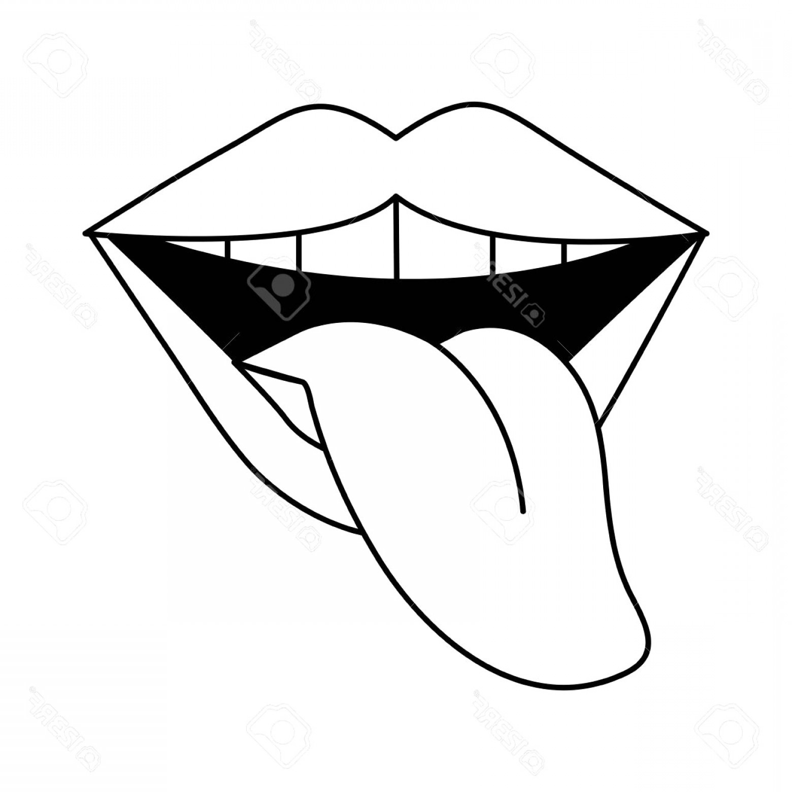 Drawn Tongue clip art