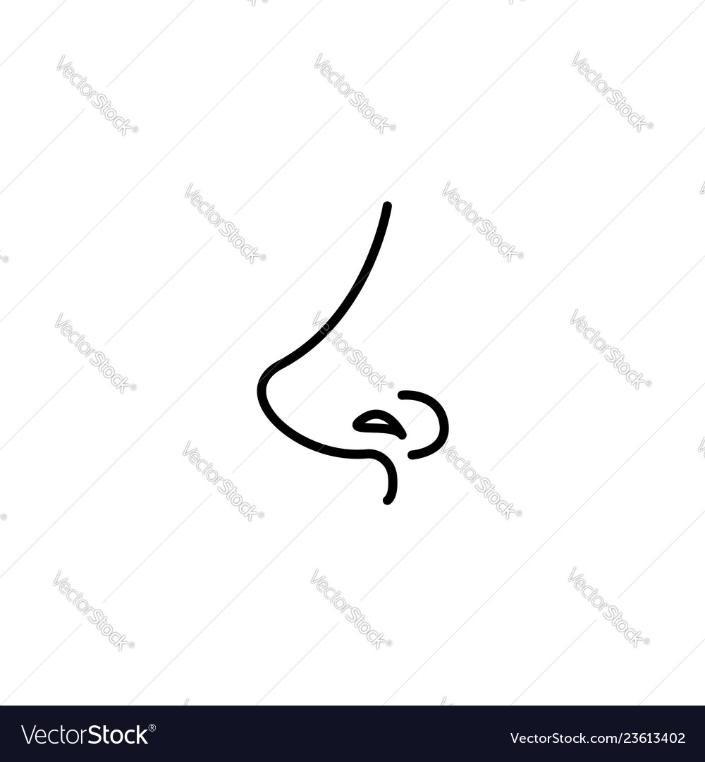 Web line icon nose black on white background