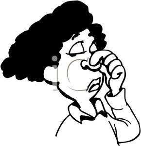 nose black and white clipart woman