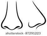 nose black and white clipart woman