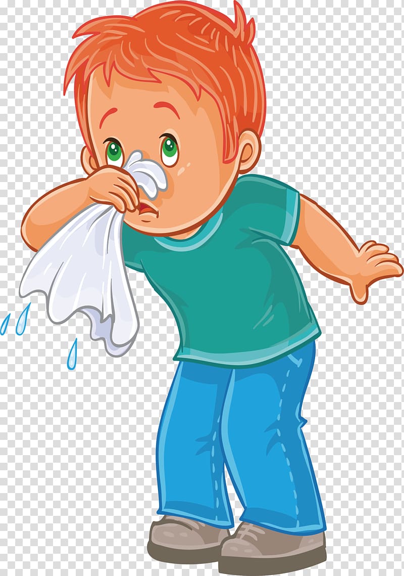 Illustration, A runny nose boy transparent background PNG