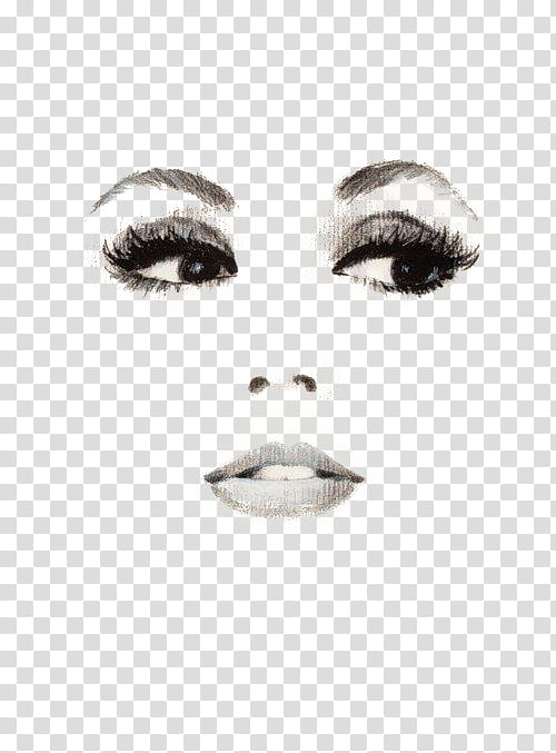 Vol , woman eyes, nose, and lips artwork transparent