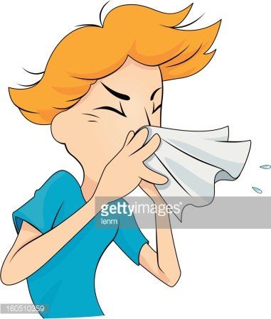 Man Blowing His Nose Clipart Image