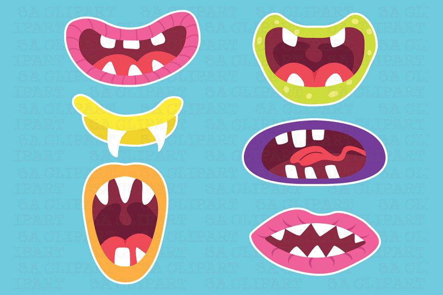 Cute monster mouths.