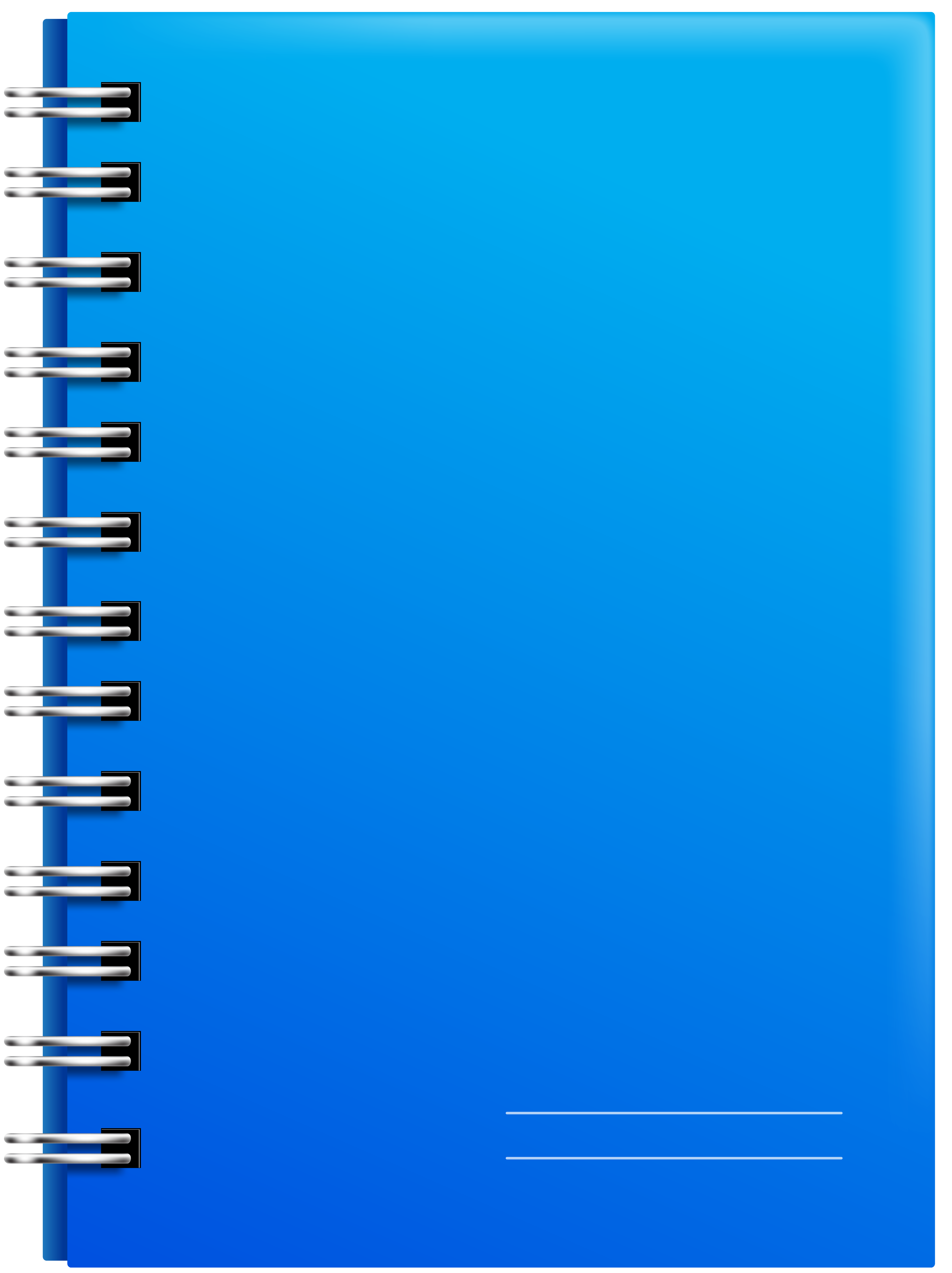 Spiral notebook blue.
