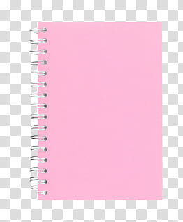 Pink spiral notebook.