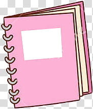 RENDERS Stickers School, pink notebook illustration