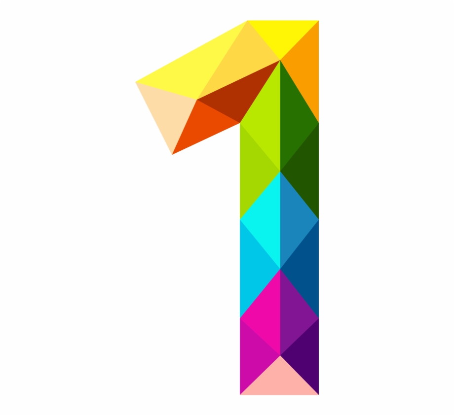 Colourful Triangles Number One Png Clipart Image