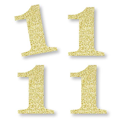 Gold glitter numbers.