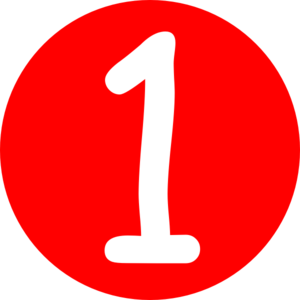 Red roundedwith number.