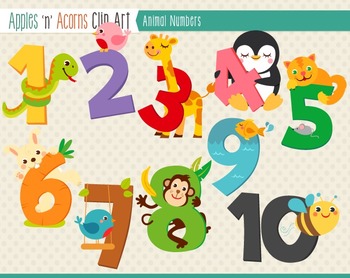 Animal Numbers Clip Art