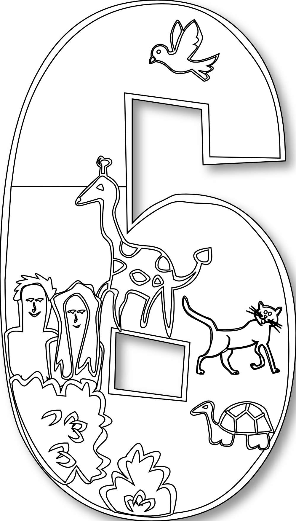 Number clipart black and white creation
