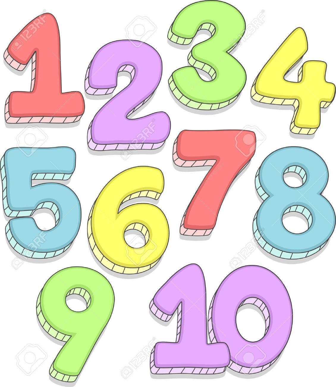 Cute numbers clipart