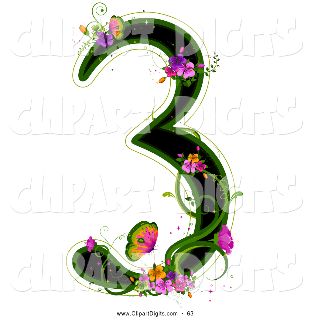Floral Numbers Clipart