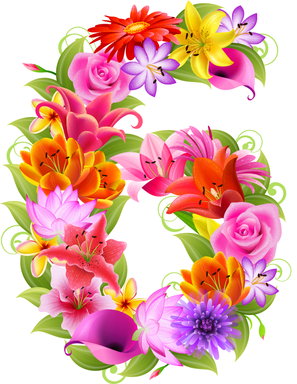 Clipart flowers number.