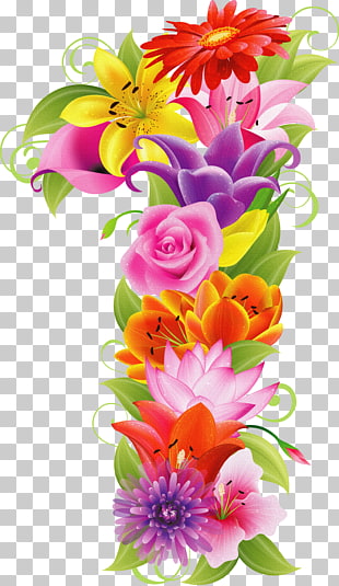 number clipart flower