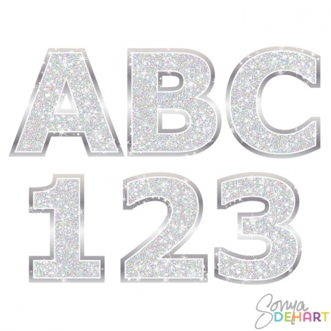 Glitter number clipart.