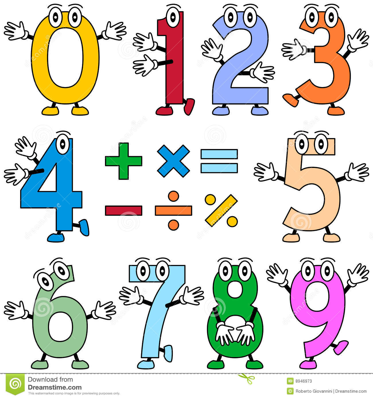 Funny numbers clipart.