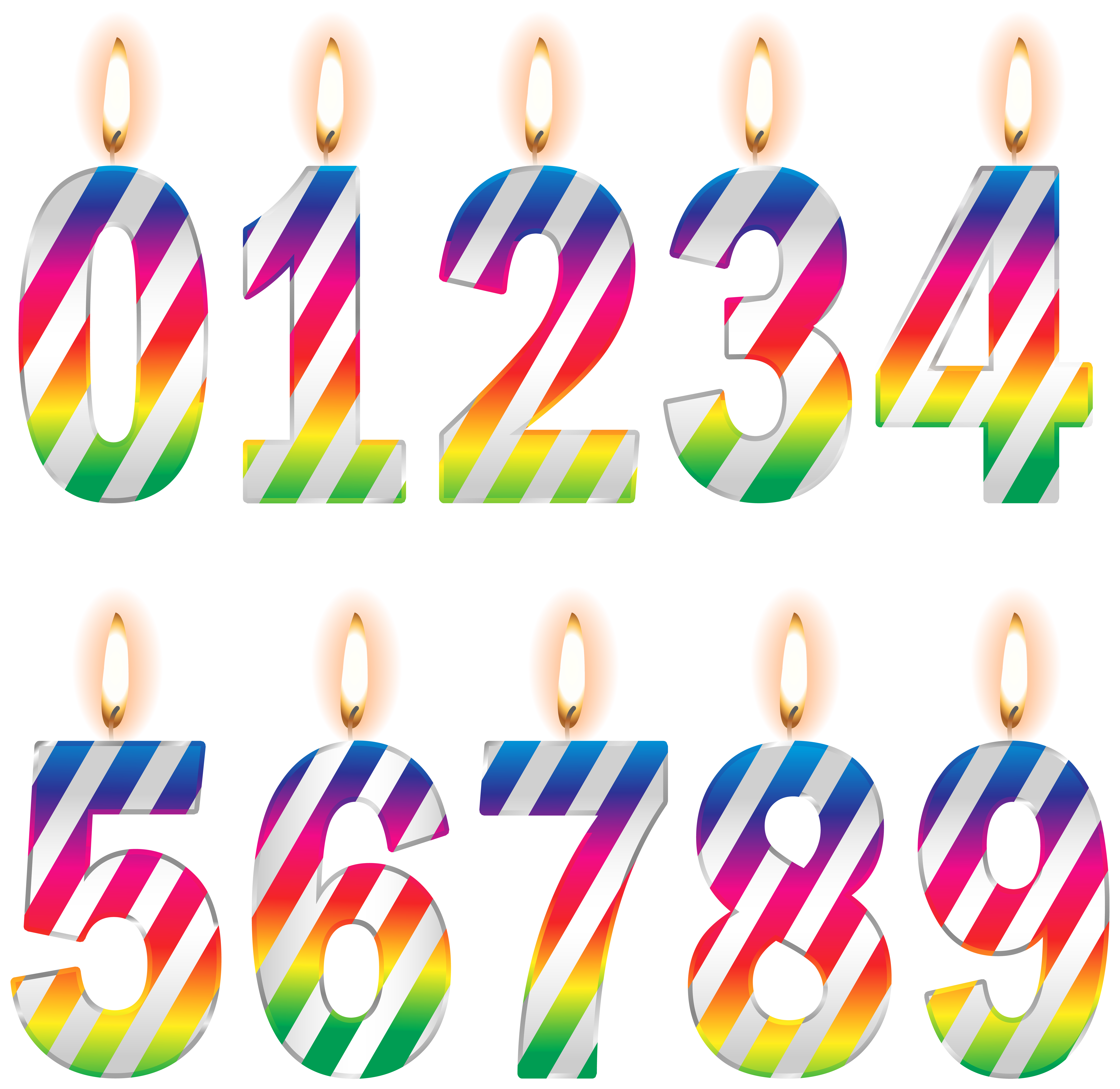Numbers birthday candles.