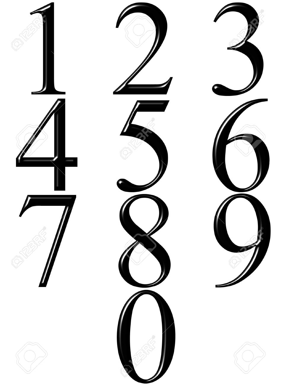 Numbers clipart black.