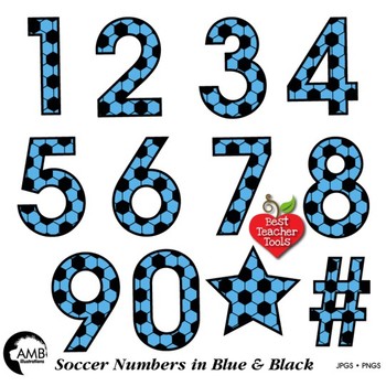 Soccer Clipart, Blue Numbers Clipart, Sports Team,