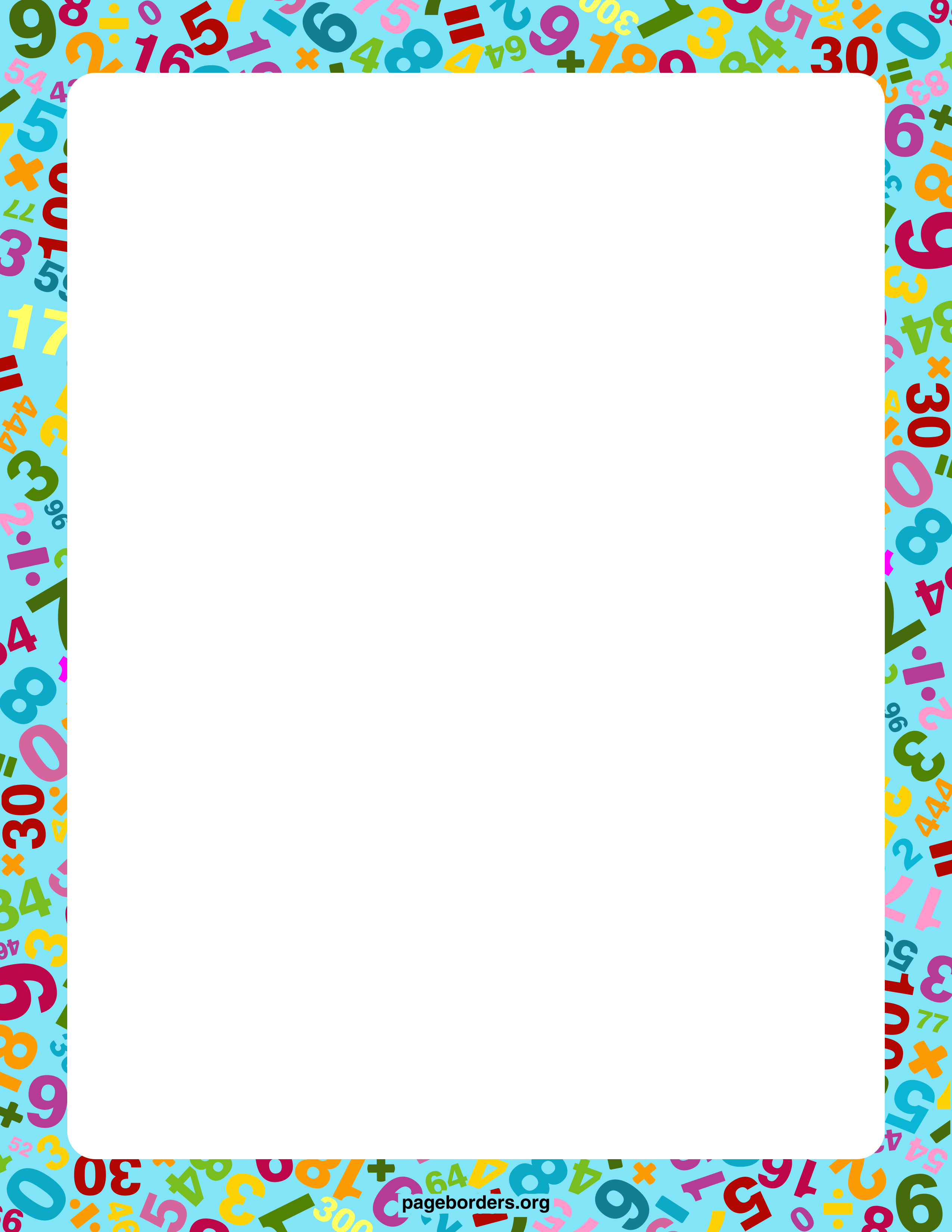 numbers clipart border