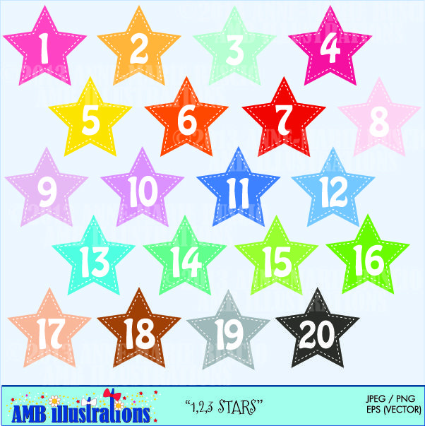 Stars and Numbers clipart