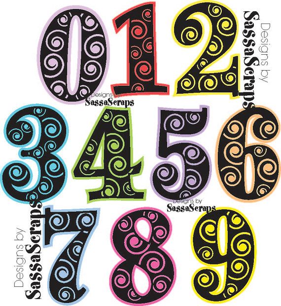 numbers clipart decorative