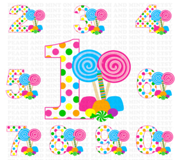 Candy Numbers Clip Art