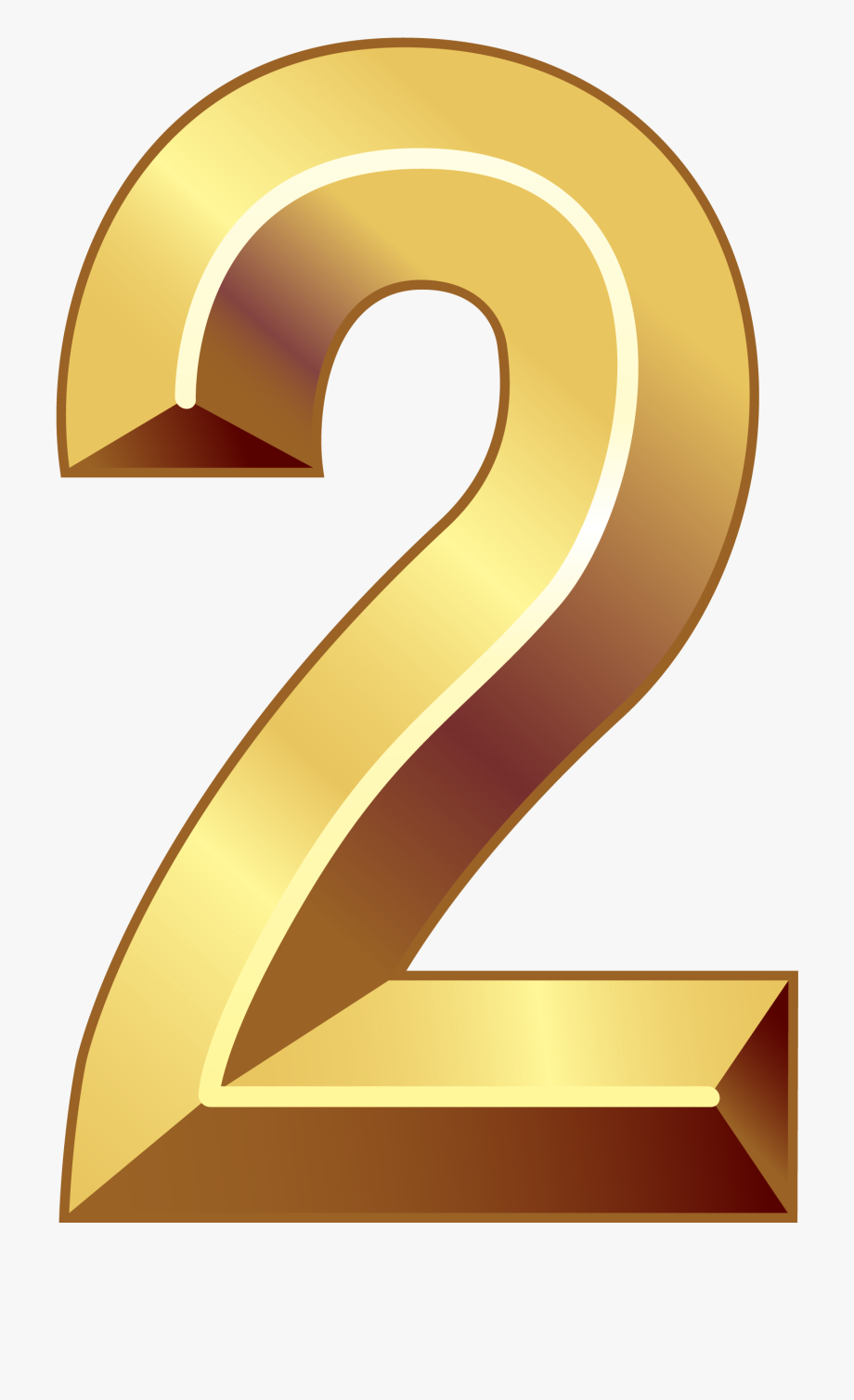 Number Two, Gold Number, Clipart Images, Vectors, Numbers
