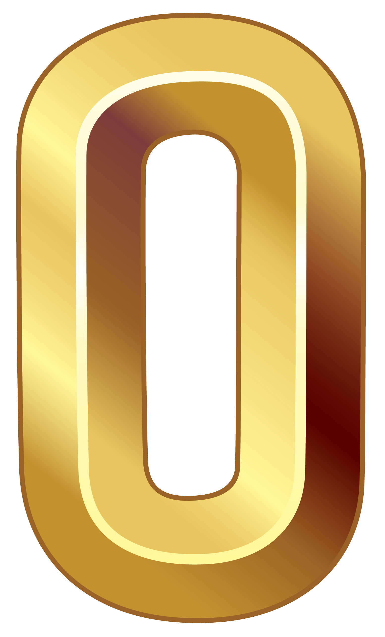 Gold Number Zero PNG Clipart Image