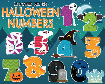 Halloween Numbers Clipart, Instant Download Vector Art, Commercial Use Clip  Art