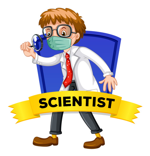 Scientist occupation word card vector free download