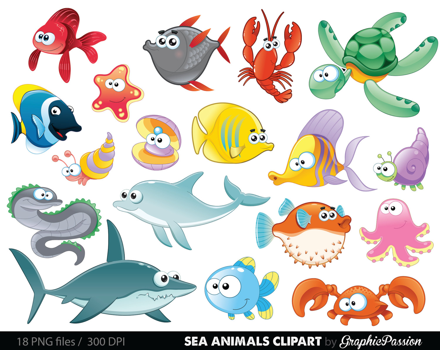 61 ocean animals.