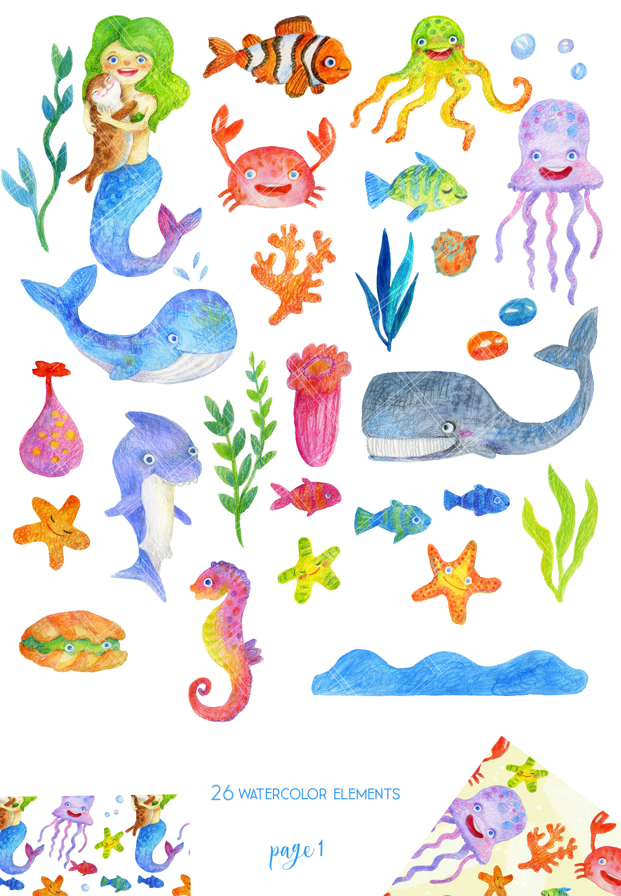Ocean water color clipart images gallery for free download