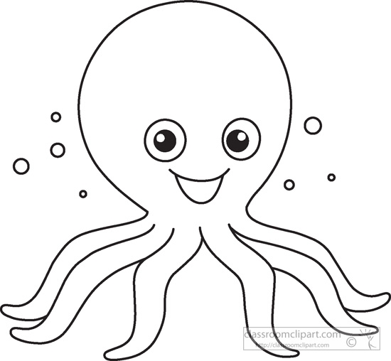 Sea Creatures Clipart Black And White