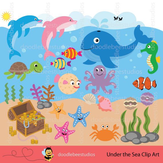 Sea Life Clipart, Sea Creatures Clip Art, Sealife Clipart