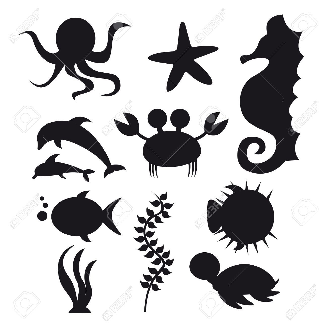 Under the sea silhouettes